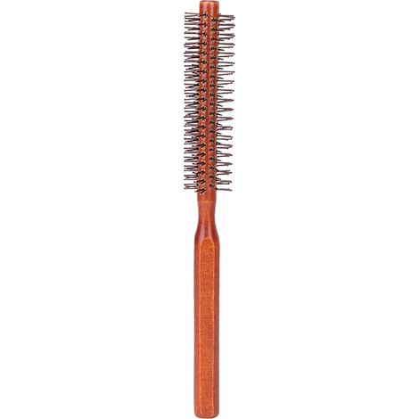 1 Brosse ronde, poils naturels, manche bois anti-statique, lissage brillance, usage salon domicile (1/5)
