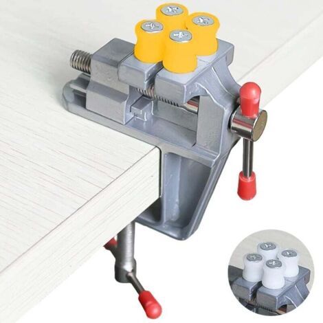 Universal-Mini-Tischbohrschraubstock für Heimwerker, Schmuck, Uhrenreparaturwerkzeug (Silber)