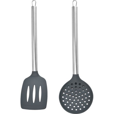 Ensemble de 2 ustensiles de cuisine en silicone antiadhésif, compatible lave-vaisselle, idéal pour la cuisine quotidienne, résistant à la chaleur, facile à nettoyer (1/5)