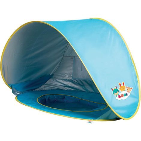 Pop-Up-Babybecken, UV-50-Schutzzelt, Sicherheitsnetz, für Strand und Garten, ab 10 Monaten (1/5)