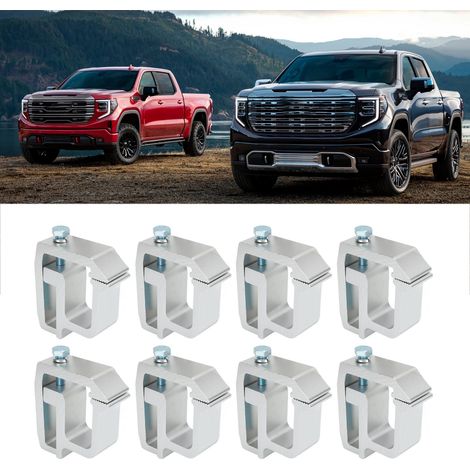 8 Sätze LKW-Befestigungsclips, geeignet für Silverado/Sierra 1500, 2500, 3500 silber (Übergewicht). (1/5)