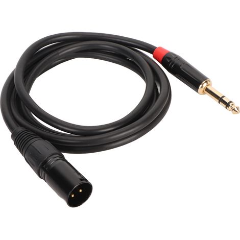 Câble TRS 6,35 mm vers XLR mâle, flexible, anti-interférences, calibre 20 AWG, pour microphones et amplificateurs, longueur 1,5 m. (1/5)