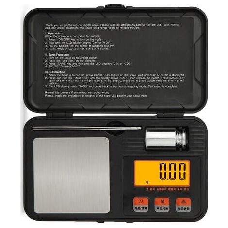 Balance de Précision 0,001g/50g de Poids D'étalonnage, Balance de Cuisine Numérique, Balance de Poche, Balances de Bijoux Portable avec Affichage LCD avec Pincettes, Fonction Tare (1/5)
