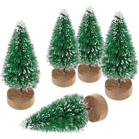 10 Stück künstlicher Weihnachtsbaum, Mini-Miniatur-Weihnachtsbaum, Tischdekoration für den Innenbereich (grün, Höhe 4,5 cm) (1/4)
