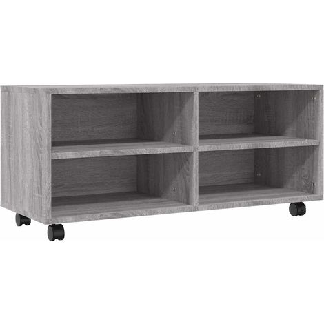 Meuble TV, Étagère TV, Meuble de Salon, Moderne sur roulettes Sonoma gris 90x35x35 cm Bois ingénierie OIB2062E (1/5)