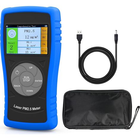 Détecteur de gaz Multi-gaz Détecteur de Particules d'air PM2.5 PM10 numérique BT-5800M Précision +/- 20 Compteur de qualité de l'air Rechargeable en Temps réel avec Alarme (1/5)