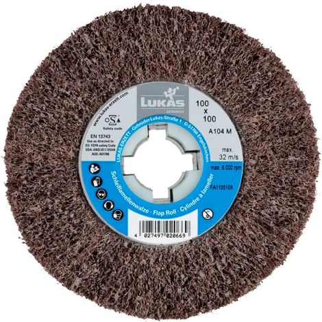 LUKAS-ERZETT A22861001000106 Rouleau lamellaire non meuble LWV universel 100x100 mm avec alésage 19 mm  Korund Korn 18