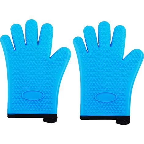 Gants De Cuisine En Silicone - Résistants À La Chaleur Jusqu'à 260 °C - Pour Four Barbecue Cuisson Boulangerie - Lot De 2 (1/5)