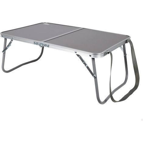 Table Basse Pliante, 60X40X25 cm, Anthracite, avec Serrure de Sécurité, Structure en Aluminium, Plateau en Bois MDF, Supporte 20 kg, Poignée et Sangle de Transport (1/5)