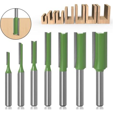 Fraise à mèche droite en carbure de tungstène, tige simple à Double cannelure, pour le bois, 6mm, 1 pièce (1/4)