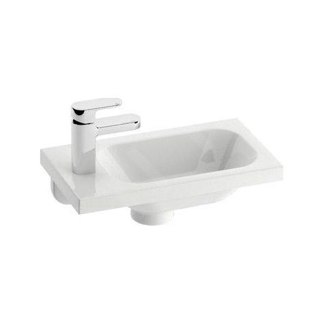 Ravak Chrome - Lave-mains 400x220 mm, avec un trou pour robinet à gauche, blanc XJGL1100000 (1/3)