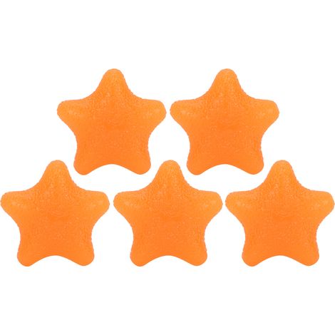 5pcs Balles anti-stress étoile orange 20° pour renforcement poignet et doigts (1/5)