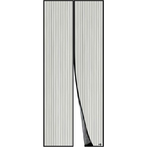 Moustiquaire Magnétique Pour Porte, Rideau en Maille, Joint Magnétique de Haut en Bas avec Fermeture Automatique, Maintient l'air frais à l'intérieur (120x220cm, Noir)