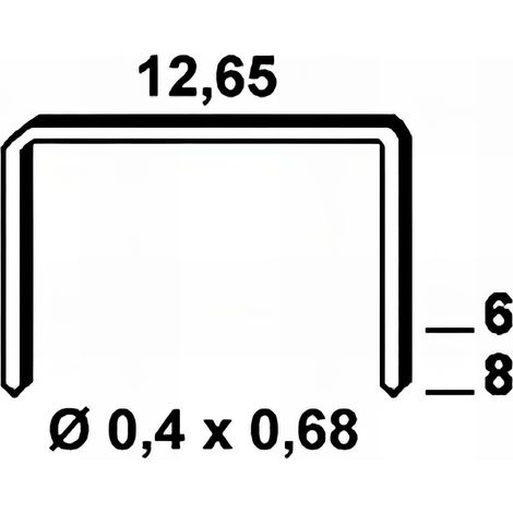 Blister de 2 860 agrafes galvanisées VS-06 - 12,65 x 6 x D. 0,4 x 0,68 mm - 6VS061BL - Alsafix (1/2)