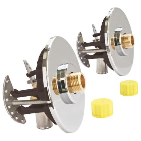 Sortie de cloison double Fixoplac coudé PER à sertir Ø16 - mâle 3/8'' (12/17) pour lavabo-sous évier