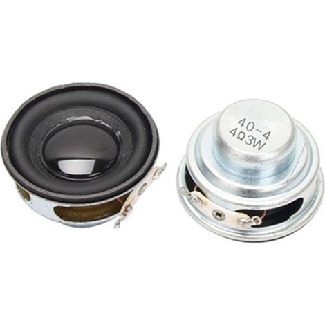 40-mm-Rundlautsprecher mit zwei Magneten, 4 Ohm, 3 W, 1,5 Zoll, 16 Kerne, mit glänzend schwarzer Kappe. (1/4)