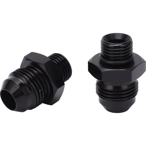 Raccord de ligne carburant 2 pièces ORB 6 vers AN8, aluminium 6061 T6 noir haute résistance, adaptable à la plupart des liquides (1/5)