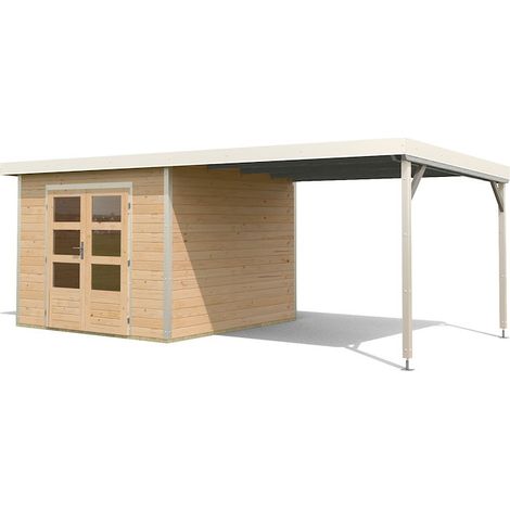 GH Pluto A natur 271x271x219 Anbaudach 300cm Metal weiß