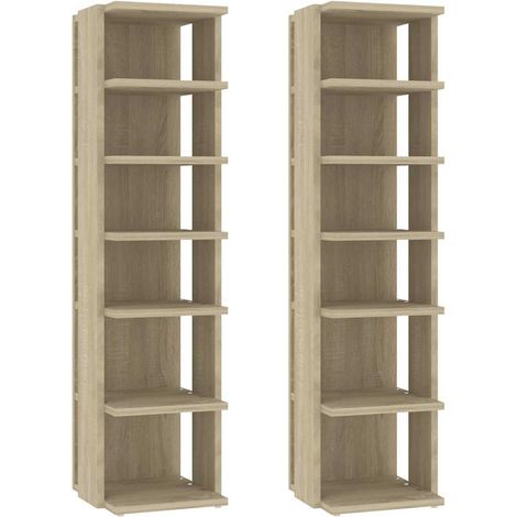 Zapateros 2 uds color roble Sonoma 27,5x27x102 cm vidaXL