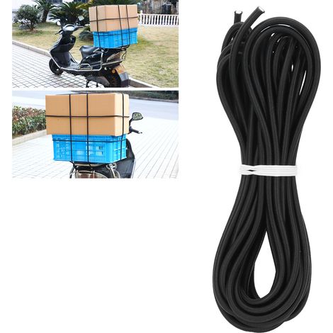 Elastisches Polypropylenseil [10 m DIY-Stretchseil] - Flexibles Seil 0,6 cm zum Sichern, Transportieren, Dekorieren (268 g Schwarz) (1/5)