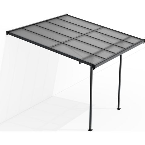 Tetto Borneo   Grigio scuro  3 x 3 m  Tetto in alluminio per la protezione dalla pioggia e dal sole