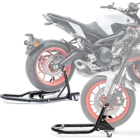 Set: Cavalletto posteriore nero + Cavalletto da officina anteriore XB2 nero