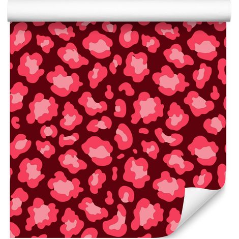 Papier peint imitation peau d'animal rouge, corail et bordeaux 50x1000 cm (1/5)