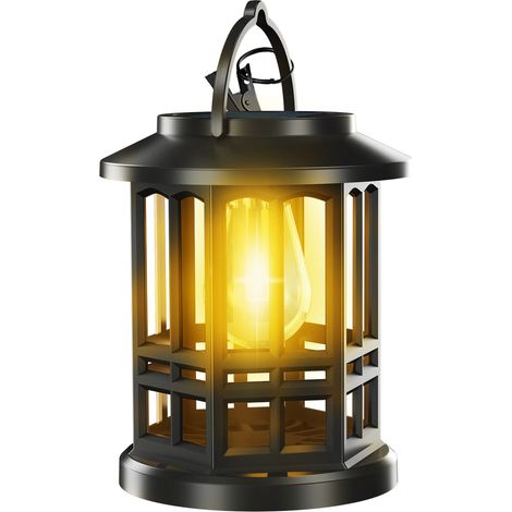 Lampes solaires d'extérieur - Étanche + Flamme LED clignotante - Lampe solaire suspendue / Éclairage de jardin / Lampe (1/5)