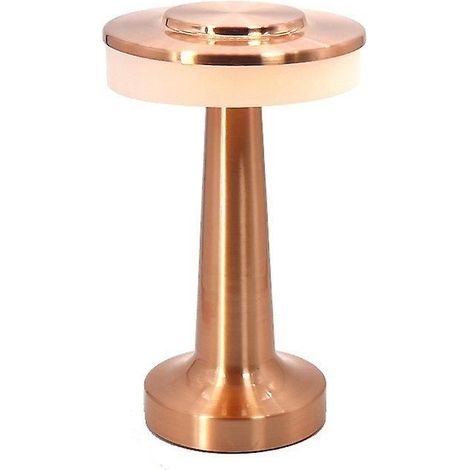 Lampe de table LED rechargeable USB 1800 mA avec capteur tactile, idéale pour la décoration de chambre, restaurant ou bar (bronze) (1/3)