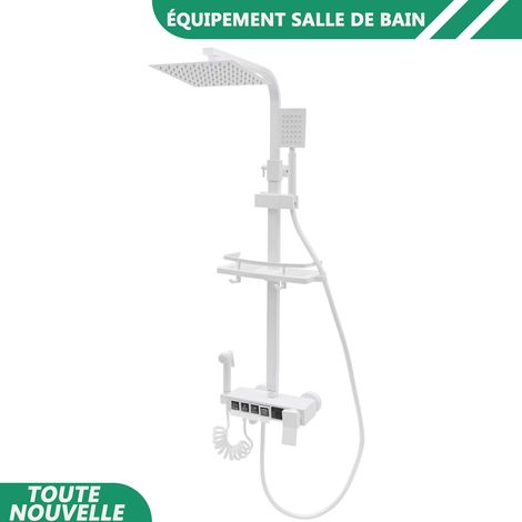 WAOBDLA Set de douche d'affichage LED moderne Douche de salle de bain à hauteur réglable avec panier de stockage (1/5)