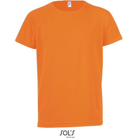 Camiseta Niños Mangas Raglán SOL'S SPORTY KIDS 10A Naranja neón