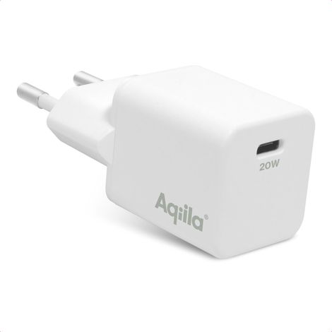 Aqiila Chargebird W1 - USB-C Ladegerät (20 W, 1 USB-C Anschluss, 100 - 240 V, weltweit einsetzbar, sehr kompaktes Design, plastikfreie Verpackung), Farbe white