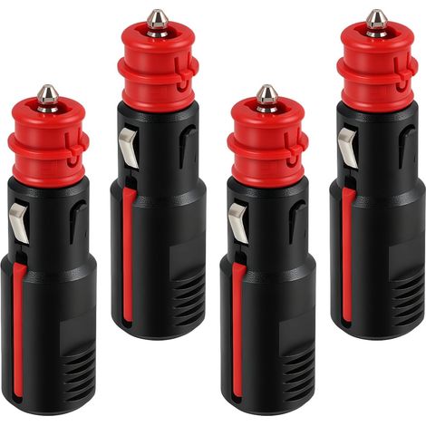 4PCS Prise Allume Cigare Universelle Mâle 12V/24V Adaptateur, avec Fusible 8A 10A, Sécurité Pour Voiture, Camping-Car, Moto, Bateau et Camion, Compatible avec Appareils Divers (1/5)