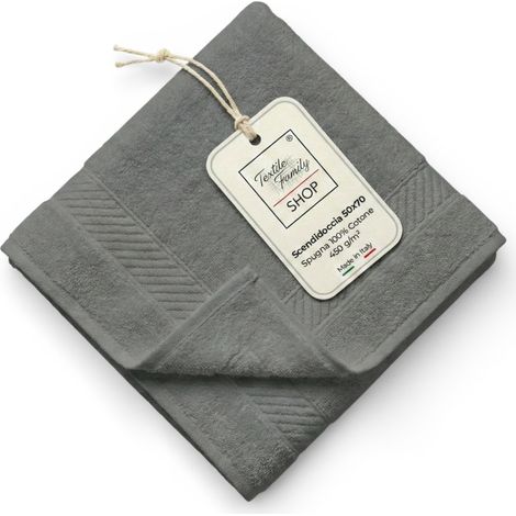 Scendidoccia Bagno Grisaglia 50x70 Spugna Cotone 450 g/m² - Tappetino Doccia Made in Italy
