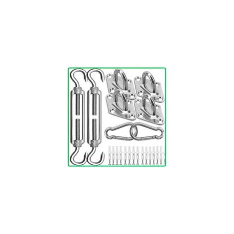 Accessoire pour voile d'ombrage - Kit d'installation de Pare-Soleil en Acier Inoxydable 304-15,2 cm - pour Installer des voiles d'ombrage rectangulaires et triangulaires pour terrasse, Jardin (1/5)