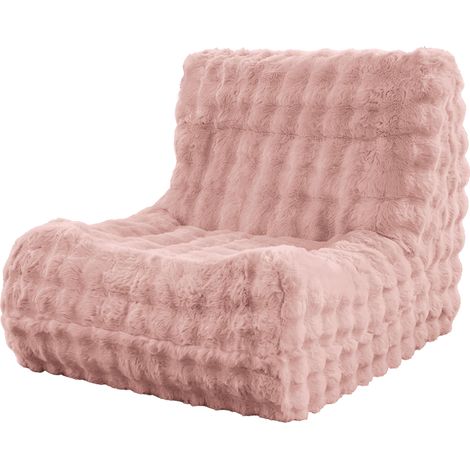 CHICFURN Fauteuil de sol rose avec dossier, canapé pouf en tissu doux, assise enveloppante et garnissage souple pour salon, chambre, lecture et détente au quotidien (1/5)