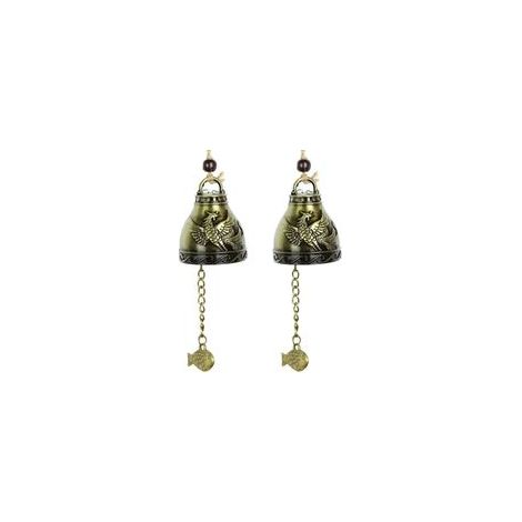 Cloche Feng Shui Vintage Dragon, Carillon Feng Shui pour la maison et le jardin, à suspendre, porte-bonheur, bénédiction, 2 pièces, Style 1 (1/5)
