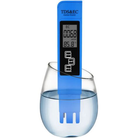 Testeur de qualité de l'eau en ligne ph-mètre haute précision trois-en-un stylo de test d'analyse ec tds stylo de test de qualité de l'eau, bleu