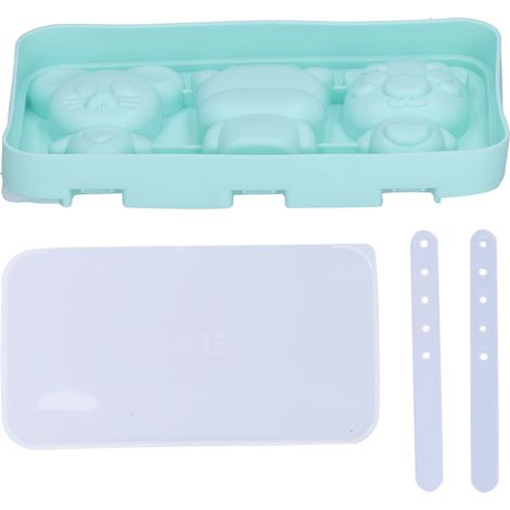 Moule à Glace Silicone Animaux - Formes Vache, Cochon, Rat avec Bâtonnets et Couvercle (1/5)