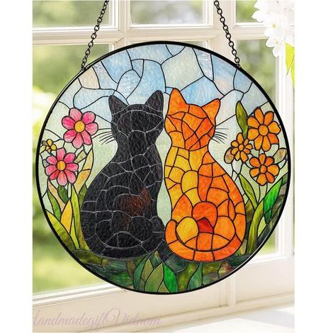 Sonnenfänger mit Katzenmotiv, 30 cm, Heimdekoration (1/5)
