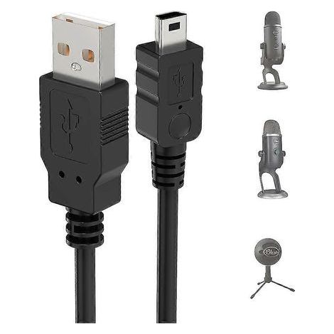 Câble microphone USB pour Blue Yeti, câble d'alimentation de 2 m pour microphone Yeti, câble USB-A vers mini-USB pour microphone USB Blue Yeti, circuit intégré Blue Snowball (1/4)