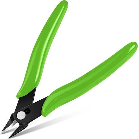 Petite Pince Coupante, Coupantes de Côté, Pinces Coupantes Latérales Precision, Outillage Electricien Cutter Affleurant pour Fils Durs, Mous et Extrêmement Fins, Vert