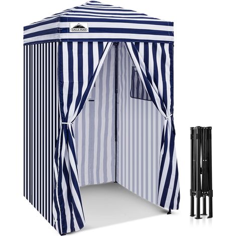 Flex Ultra Compact 1,2x1,2 m Canopy Pop-up, Abri Solaire, Cabine d'essayage, Cabane de confidentialité Portable pour Piscine, séances Photo Tendance ou Camping, Bleu/Blanc (1/5)