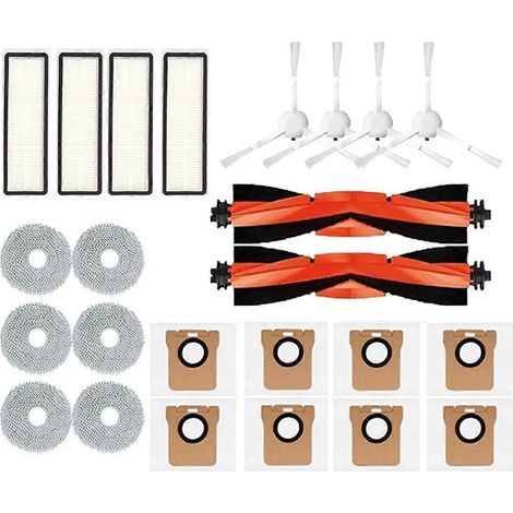 Pièces de rechange pour aspirateur robot X20+ / X20 Plus : brosse latérale principale, filtre HEPA, lingette de nettoyage, sac à poussière et accessoires (1/5)