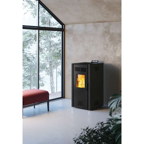 stufa a pellet ventilata invicta "adrano plus" nero 7,3 kw (1/3)