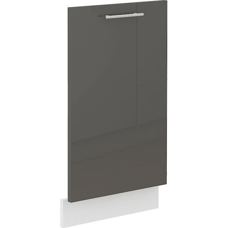 Frontblende Geschirrspüler vollintegriert 45 cm Küche Lara Grau Hochglanz (1/2)