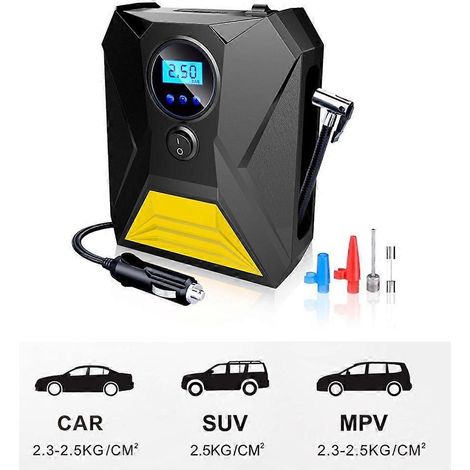 Compresseur d'air portable universel pour pneus de voiture, moto et vélo (1/4)