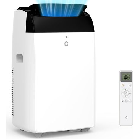 Climatiseur mobile 10 000 BTU – Refroidissement, ventilation, déshumidification – Écran LED, télécommande, minuteur 24h – Pour pièces jusqu'à 46 m² – Hydromotrix