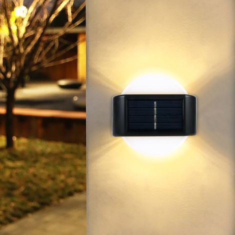 Solar Fence Light - Up And Down Illumination - IP65 Waterproof - For Patio Deck Pool Shed Wall - 2 Pack (1/3)
