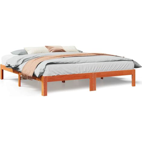 Maison Exclusive - Giroletto senza Materasso Marrone Cera 160x200 cm Legno di Pino